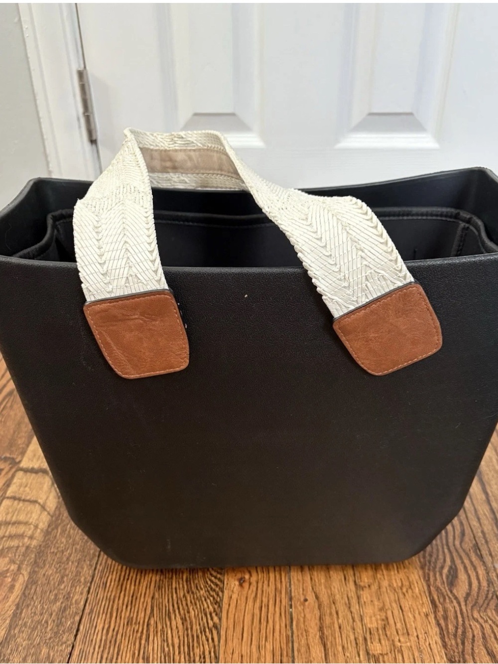 NEW Stampin’ Up! Craft Tote Organizer Black w/ Insert Woven & Black Handles